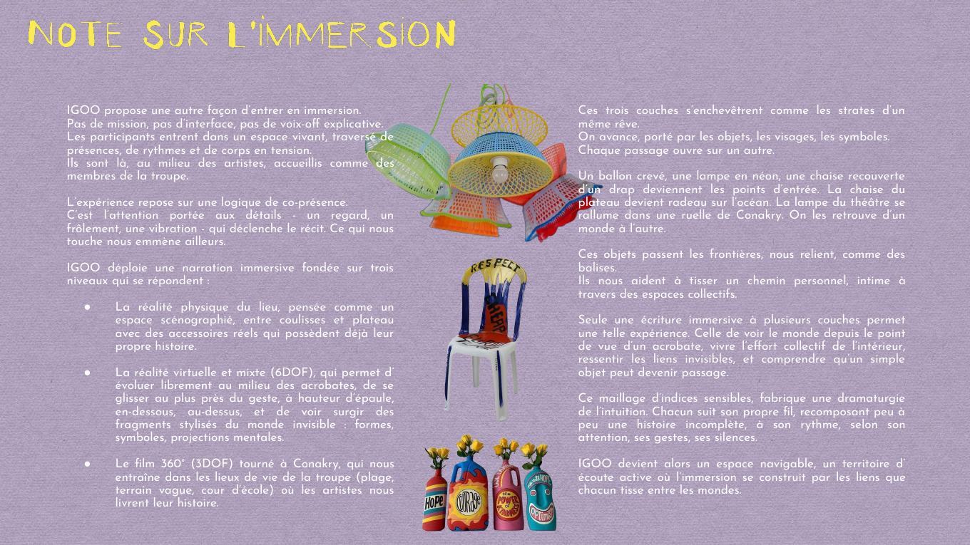 Page 8 du dossier artistique d'IGOO
